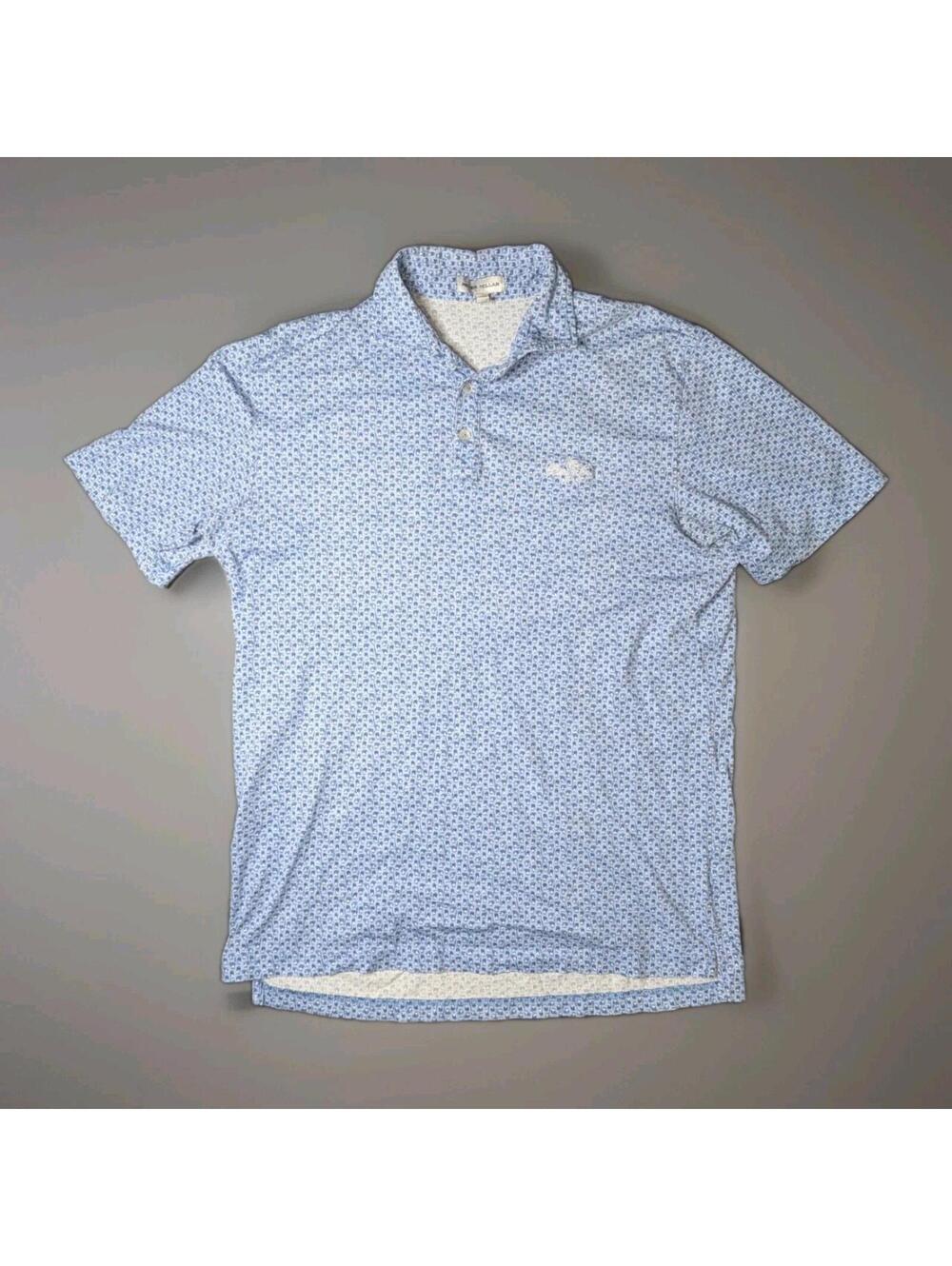 Peter Millar Golf Polo Medium Blue Drinks Lemonade Screwdrivers Palma Ceia